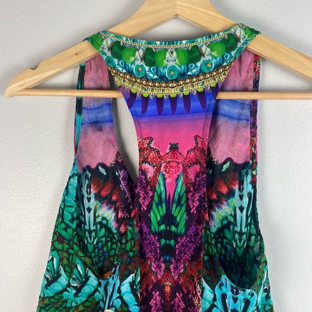 Camilla Awakened Utopia Flamingo Layered Silk Top Size 1 - Picture 9 of 14